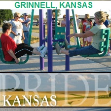 Outdoor Fitness Equipment GRINNELL KANSAS PRIDE SMALL TOWN HEALTH TRAIL FAMILY GRANT FIRLD RECREATION REC communty athletic complex park gym Facility